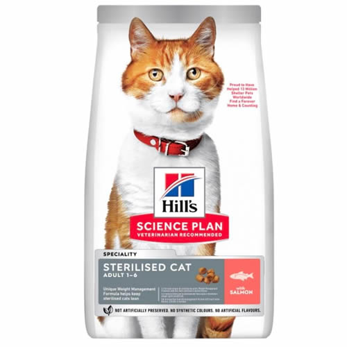 Hills Cat Sterilised Kısırlaştırılmış Somonlu  Yetişkin Kedi Maması 3Kg