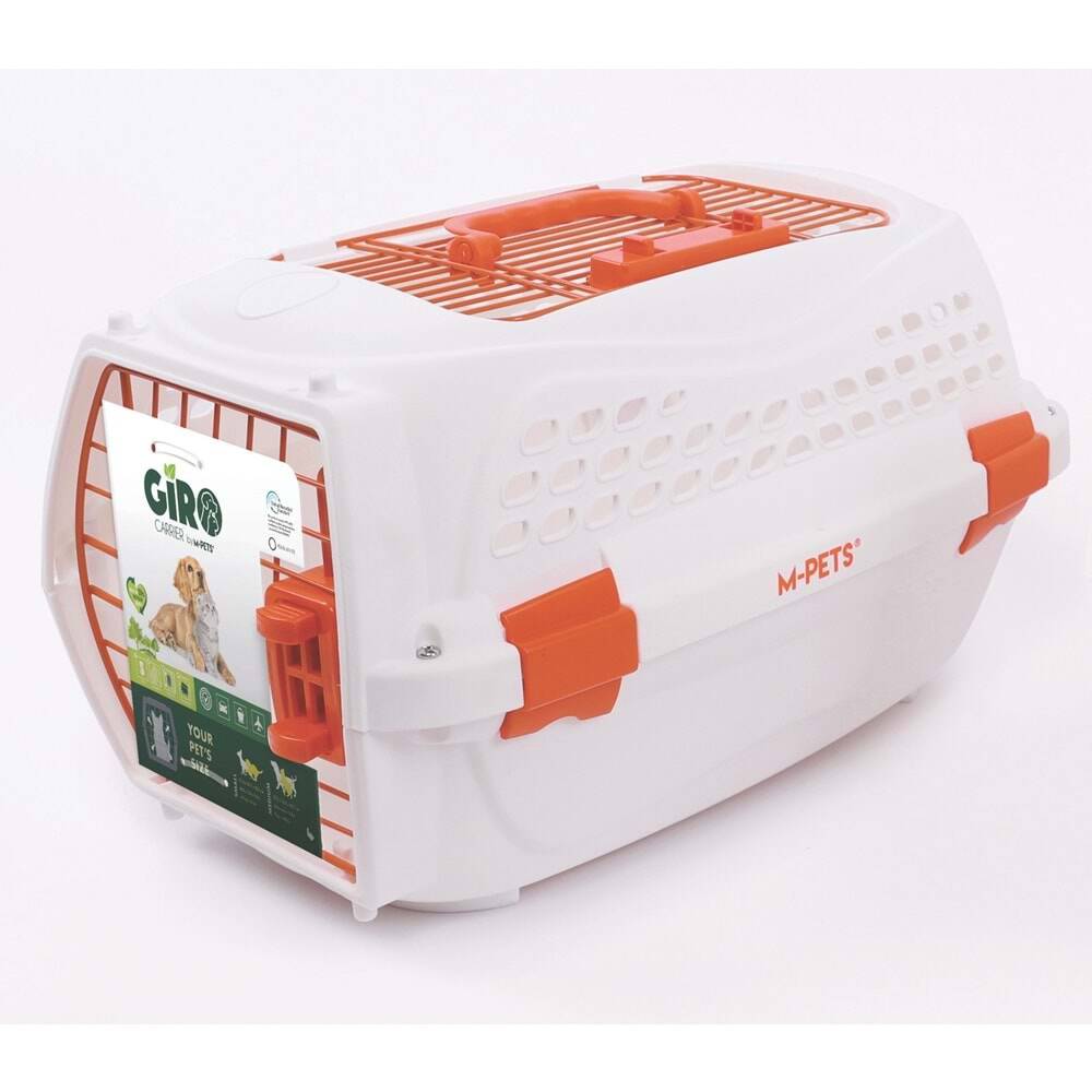 M-Pets Eco Giro Carrier Kedi ve Köpek Taşıma Çantası 51,6x32,7x29,6cm BEYAZ/ORANGE