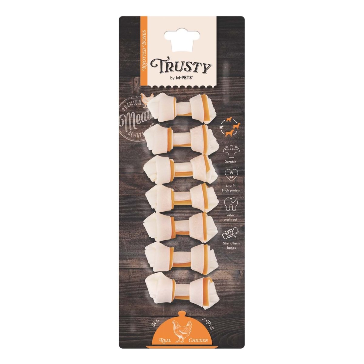 M-Pets Trusty Chicken Düğümlü Kemik Köpek Ödül Maması 7li 84gr 6,4cm