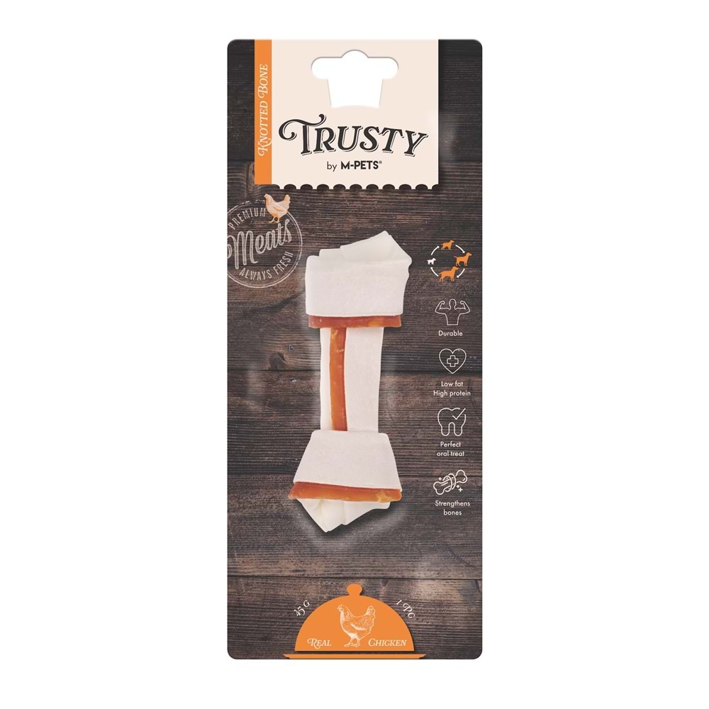 M-PETS TRUSTY CHICKEN DÜĞÜMLÜ KEMİK 45GR/12,7CM