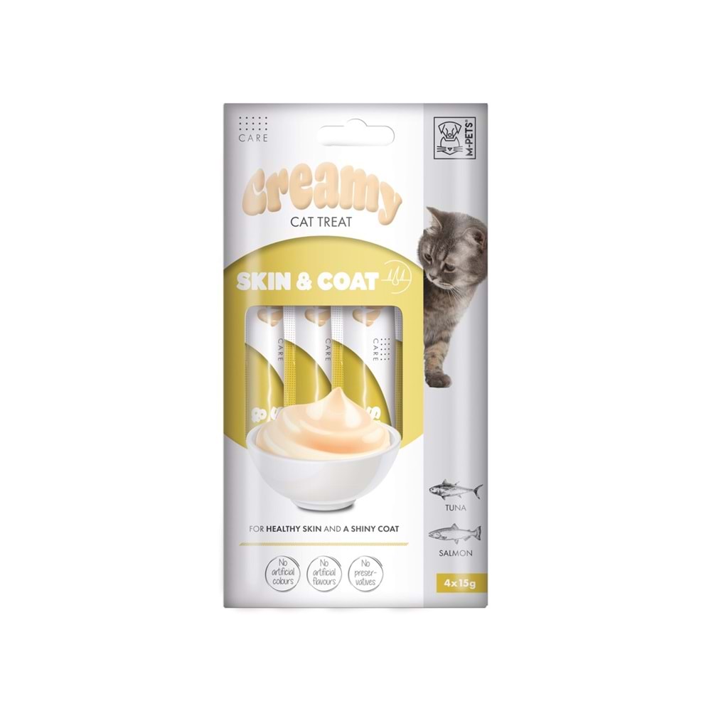 M-PETS Skin Coat  Creamy Kedi Ödülü  4X15GR