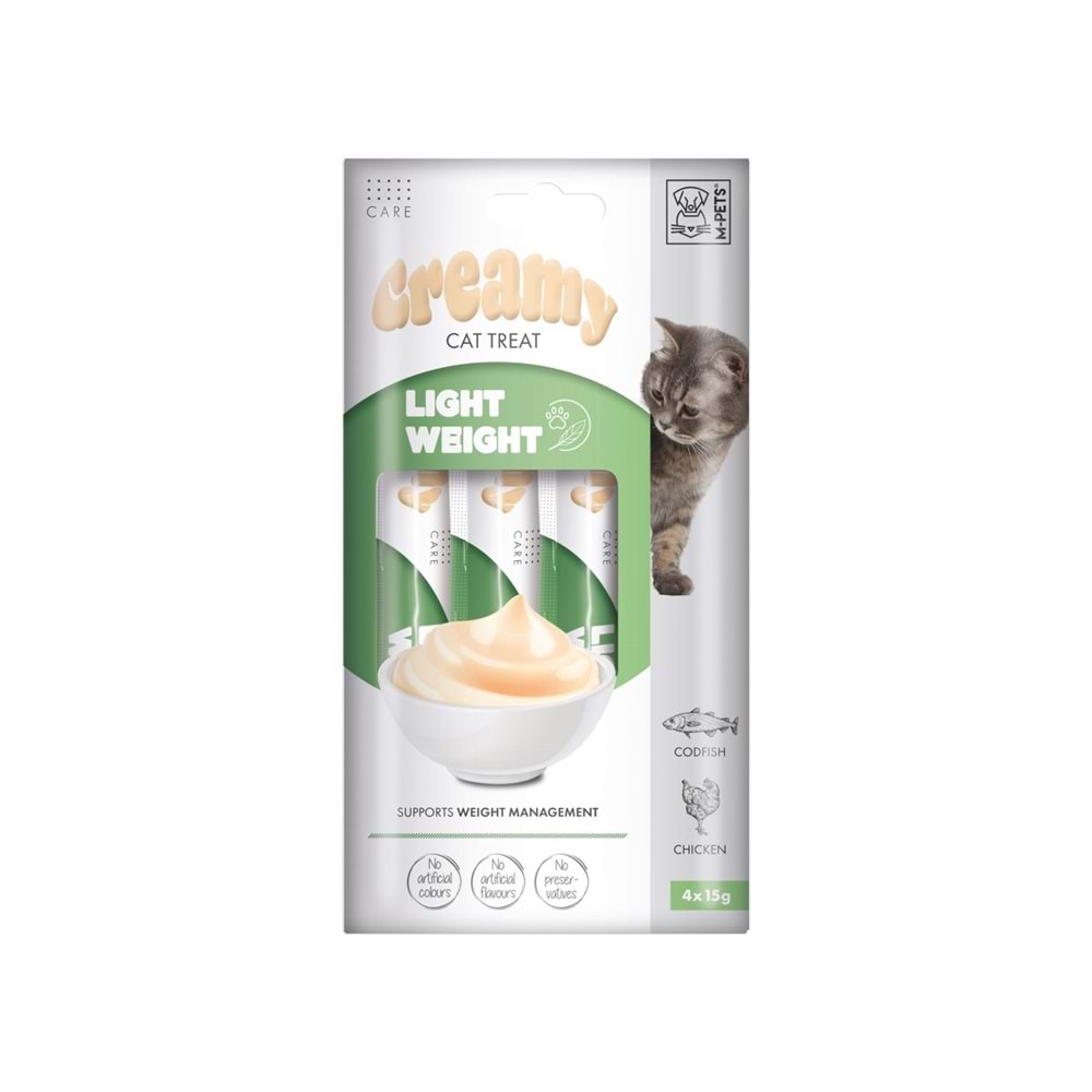 M-PETS Lıght Weight  Creamy Kedi Ödülü 4X15GR