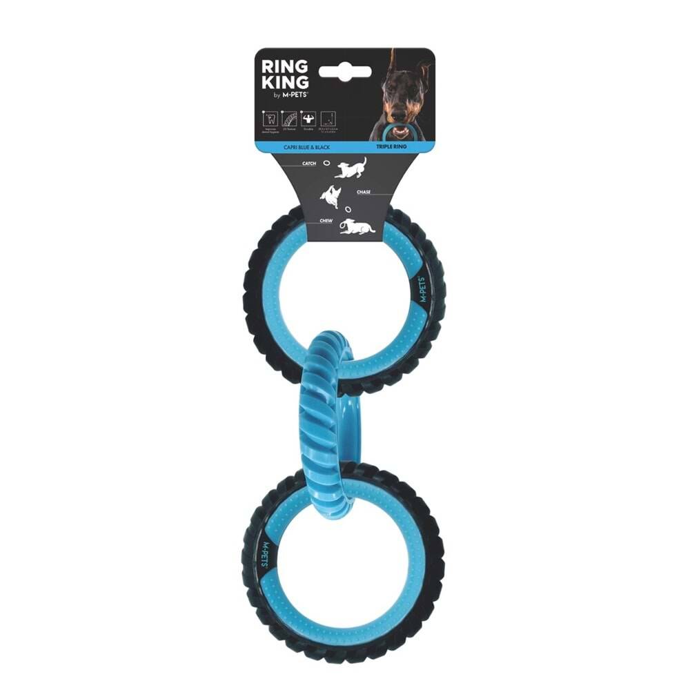 M-PETS RING KING KÖPEK OYUNCAĞI TRİPLE BLUE/BLACK