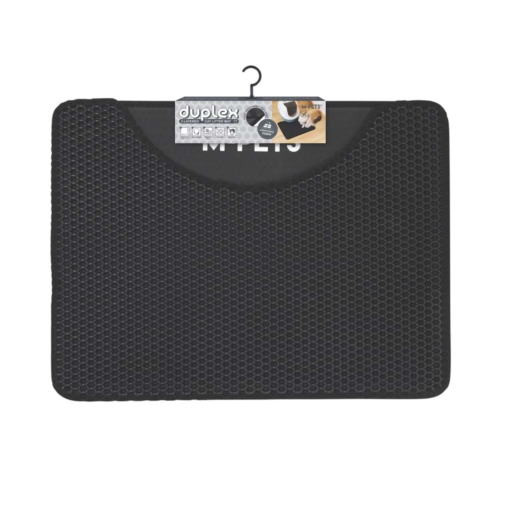 M-PETS Duplex Elekli Kedi Kumu Paspası Siyah 60X45CM
