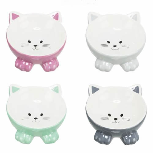 Trixie Kedi Figürlü Mama ve Su Kabı, Seramik, 0,15lt / 14cm