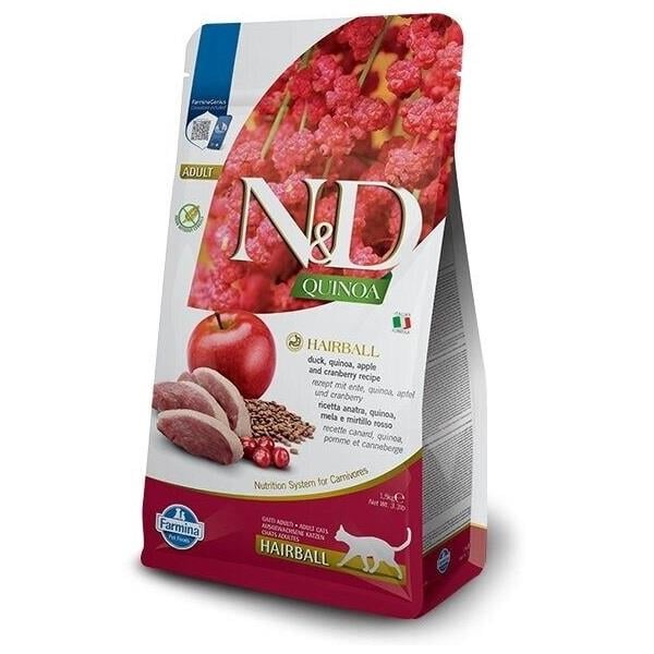 ND Cat Quinoa Hairball Ördek ve Elmalı Kedi Maması 1.5 Kg