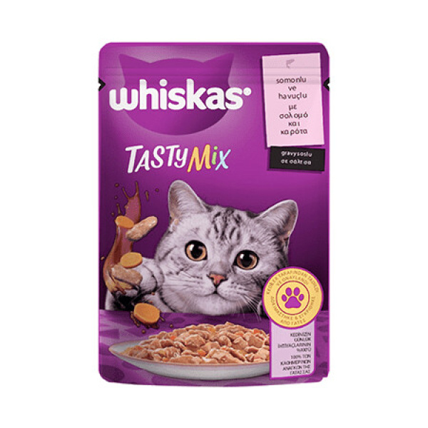 Whiskas Tasty Mix Somonlu Havuçlu Kedi Konservesi 85 Gr