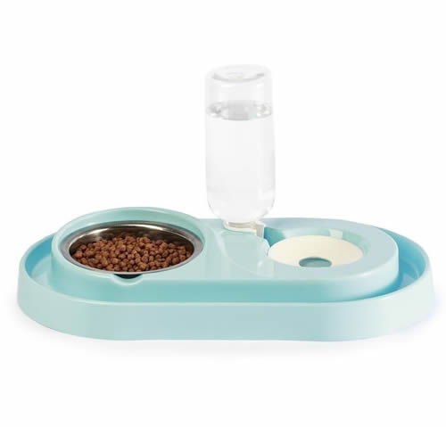 Miapet Çelik Taslı LÜX Hazneli Kedi-Köpek Mama Ve Su Kabı Seti 500ml