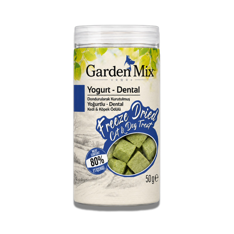Garden Mix (freeze Dried) Yoğurtlu Ve Tavuklu Dental Kedi Ve Köpek Ödül Maması 50 Gr