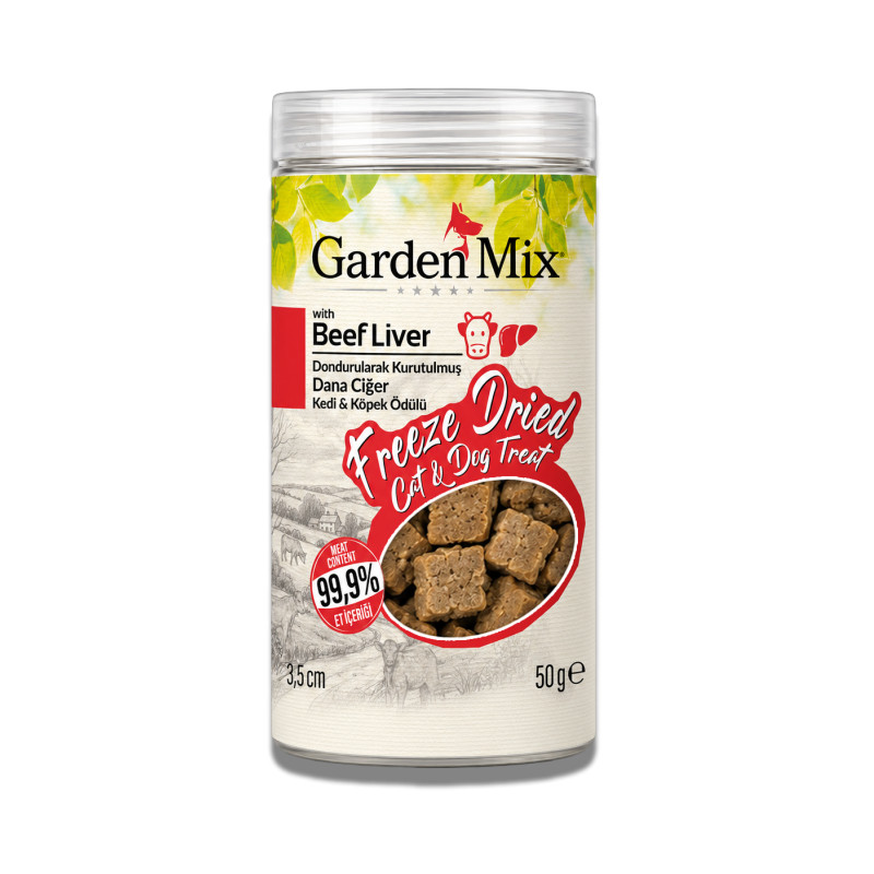 Garden Mix (freeze Dried) Dana Ciğerli Kedi Ve Köpek Ödül Maması 50 Gr