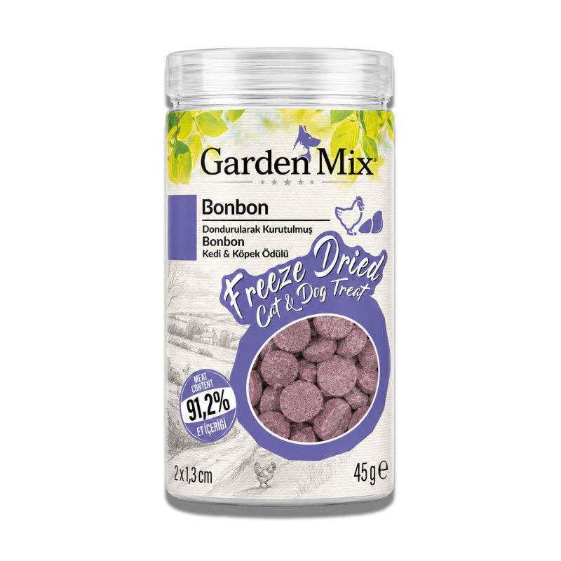 Garden Mix (freeze Dried) Bonbon Kedi Ve Köpek Ödül Maması 45 Gr