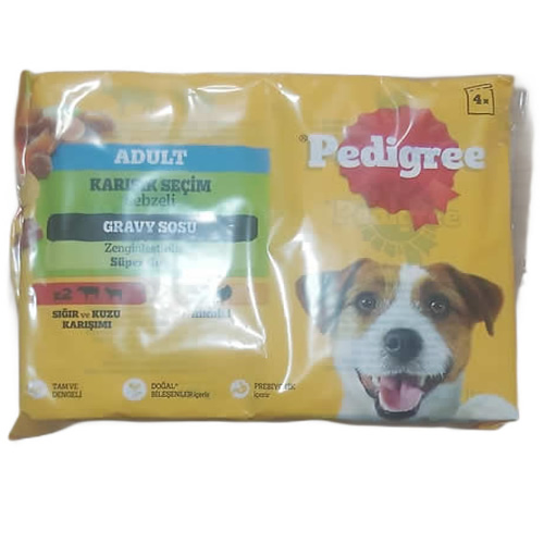 Pedigree Karışık Sebzeli Poşet Paket Konserve 4x100 gr 