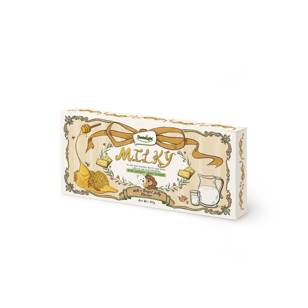 Dentalight Milky Choco Bar Süt ve Arı Sütü Aromalı Köpek Çikolatası 80 Gr