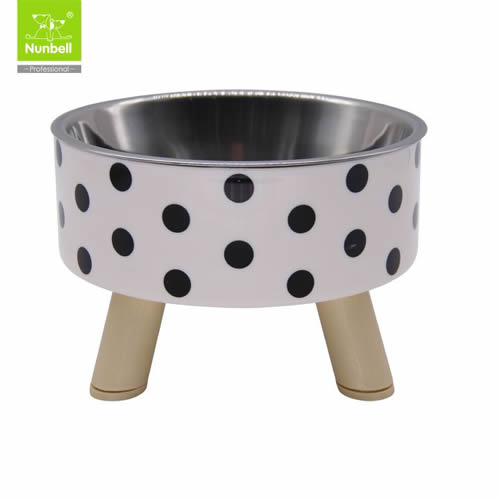 Nunbell Çelik Mama Kabı Puantiye Desenli
