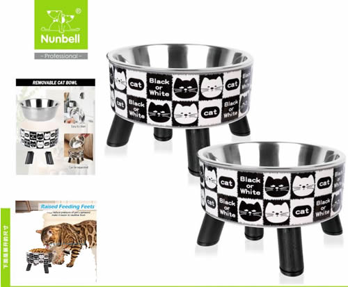 Nunbell Çelik Mama Kabı Kedi Desenli