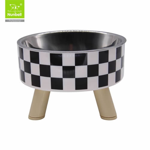 Nunbell Çelik Mama Kabı Kare Desenli
