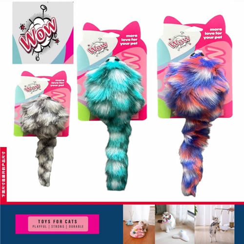 Wow Kedi Oyuncağı Tüylü Renkli Fare