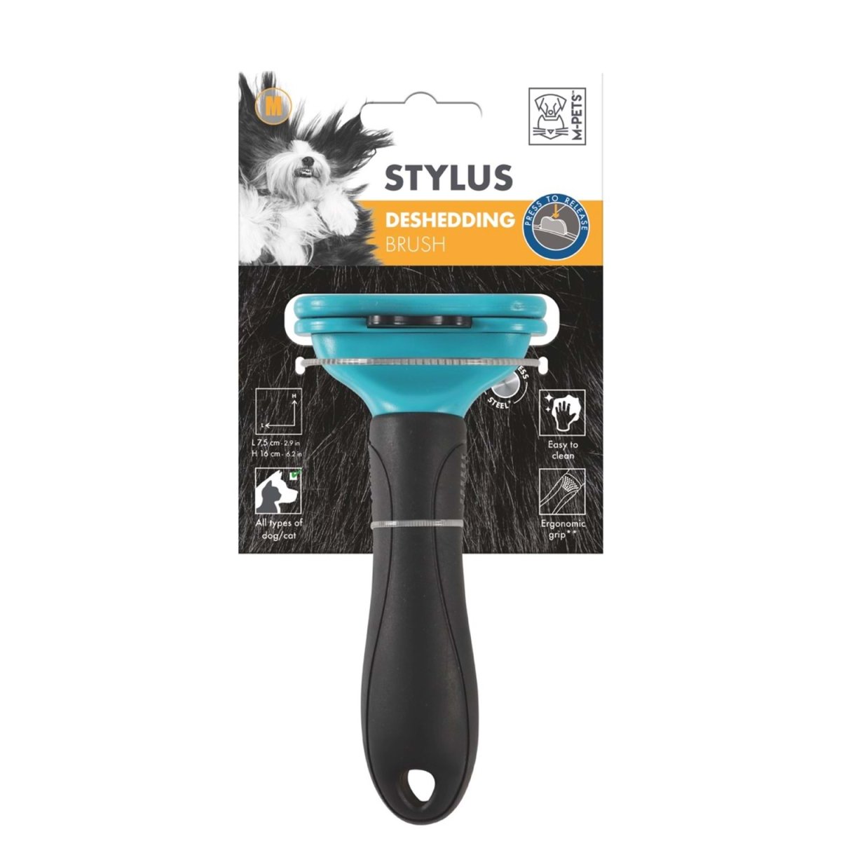 M-Pets Stylus Furminatör Basmalı Kedi Köpek Tarağı M