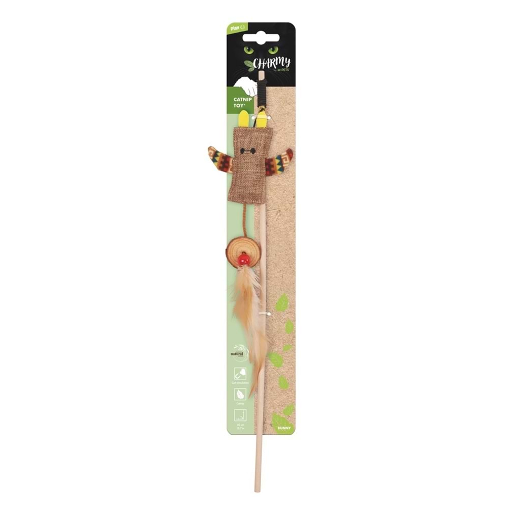 M-PETS CHARMY BUNNY CATNİPLİ KEDİ OYUNCAĞI OLTA BROWN