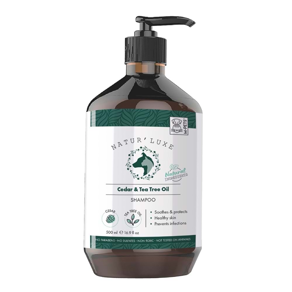M-Pets Naturluxe Sedir ve Çay Ağacı Yağlı Köpek Şampuanı 500ml