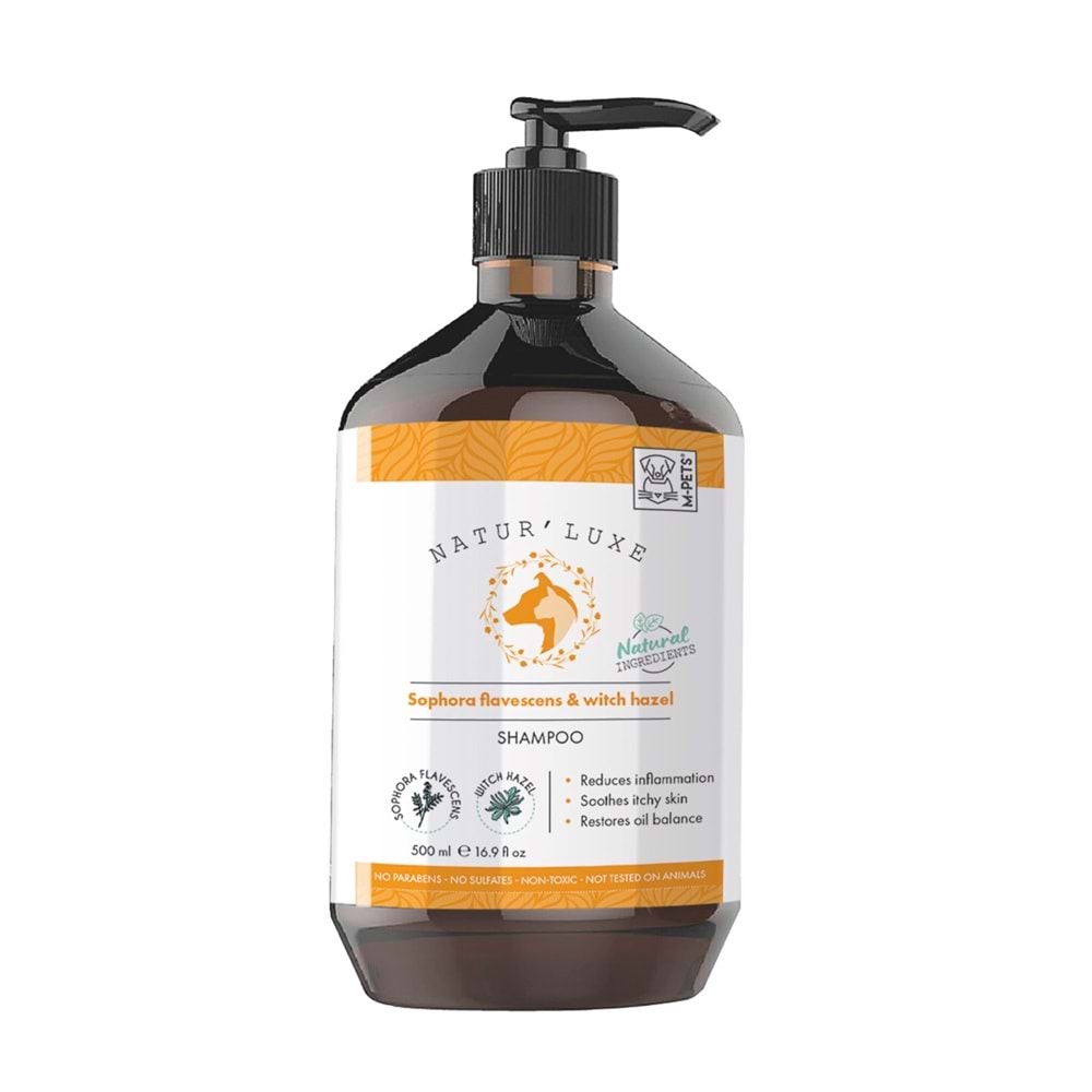 M-PETS NATURLUXE SOPHORA FLAVESCENS &amp; CADI FINDIĞI İÇEREN DOĞAL ŞAMPUAN 500 ML