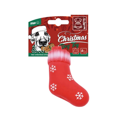 M-Pets Christmas Çorap Köpek Oyuncağı 13x6,5x4cm Kırmızı