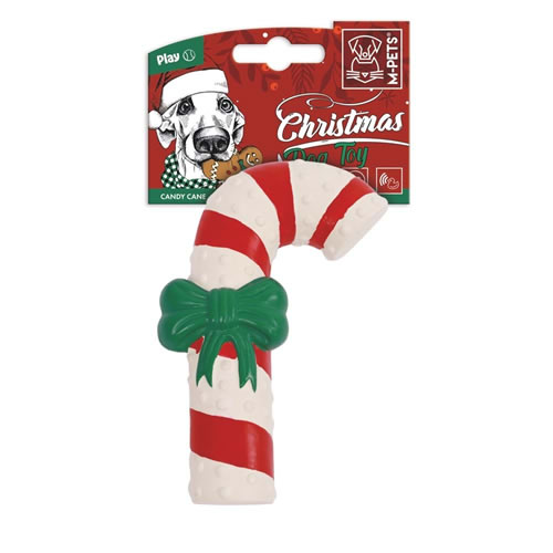 M-Pets Christmas Şeker Kamışı Köpek Oyuncağı 6,5x12x3cm Kırmız