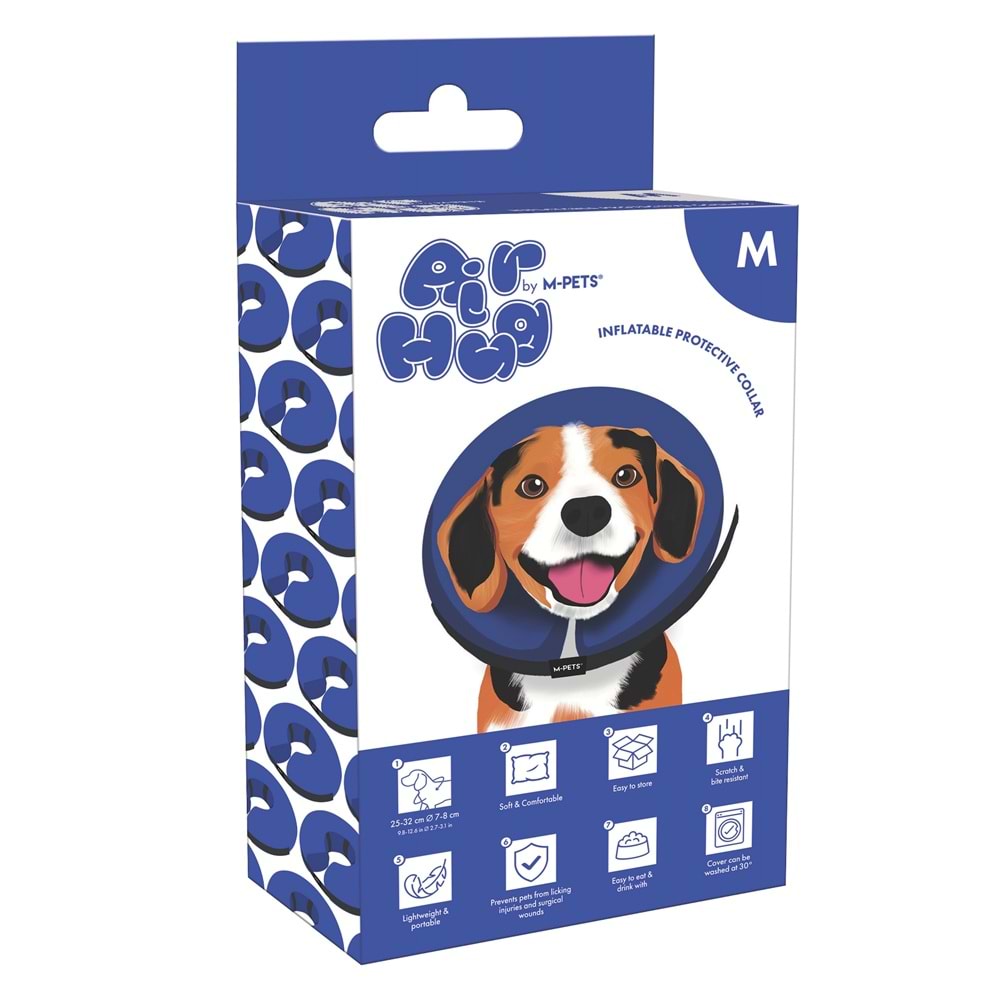 M-PETS AIR HUG ŞİŞİRİLEBİLİR KORUYUCU YAKA TASMA (M)