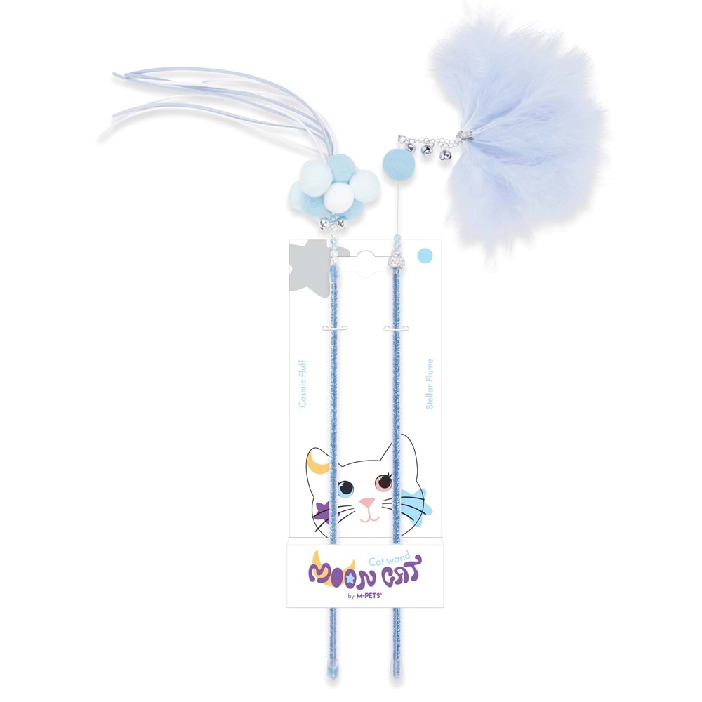 M-PETS MOONCAT KEDİ OYUNCAĞI OLTA BLUE 2Lİ SET