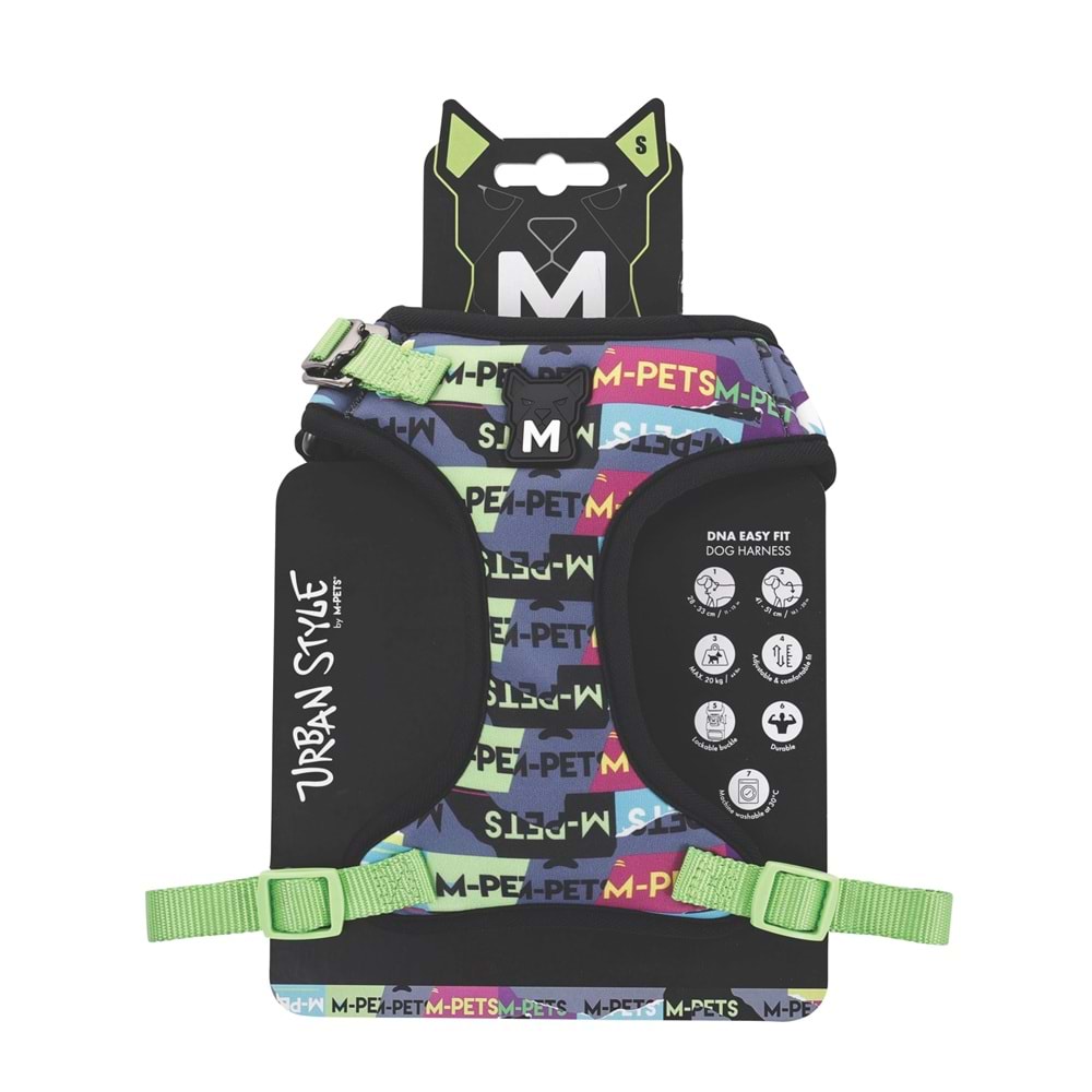 M-PETS URBAN STYLE DNA EASY FİT KÖPEK GÖĞÜS TASMASI (S)