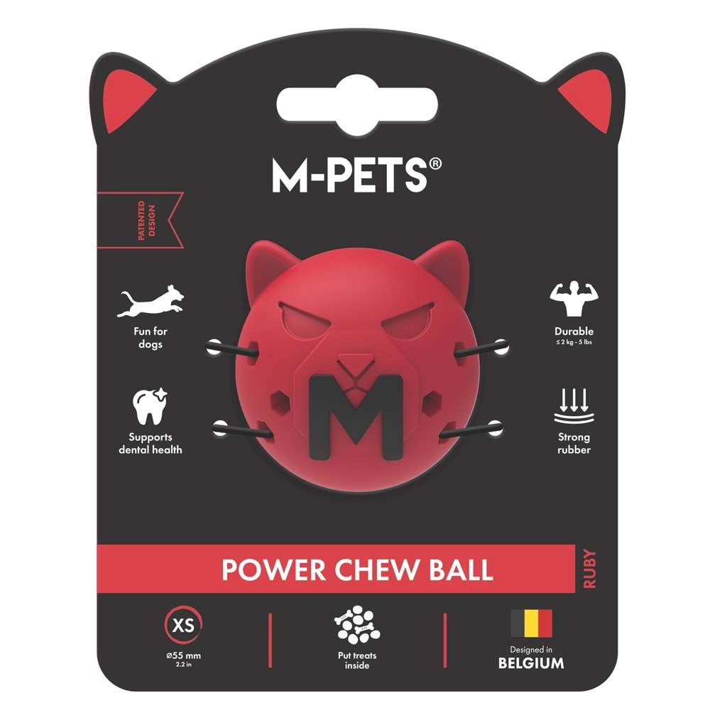 M-PETS POWER CHEW BALL KAUÇUK KÖPEK OYUNCAĞI RUBY (XS)