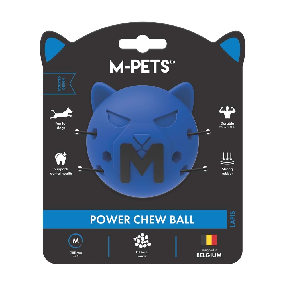 M-PETS POWER CHEW BALL KAUÇUK KÖPEK OYUNCAĞI LAPİS (M)