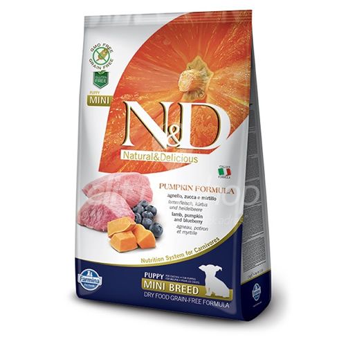 ND Dog Pumpkin Puppy Mini Balkabaklı Kuzu/Yaban Mersinli Köpek Maması 2.5 kg