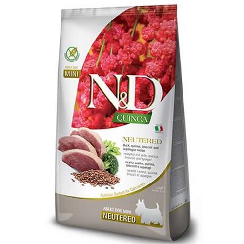 ND Dog Quinoa Neutered Adult Mini Ördek &amp; Brokoli Köpek Maması 2.5 Kg