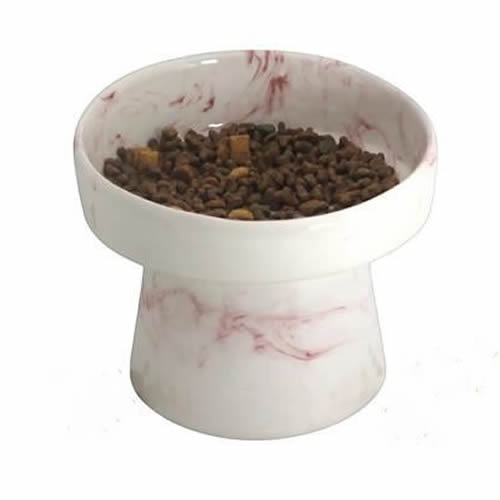 Seramik Yüksek Ayaklı Mama Kabı Pembe