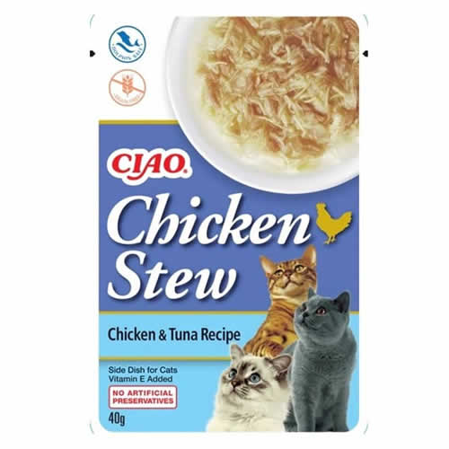 Ciao Stew Tavuk Güveç ve Ton Balıklı Tahılsız Kedi Konservesi 40gr