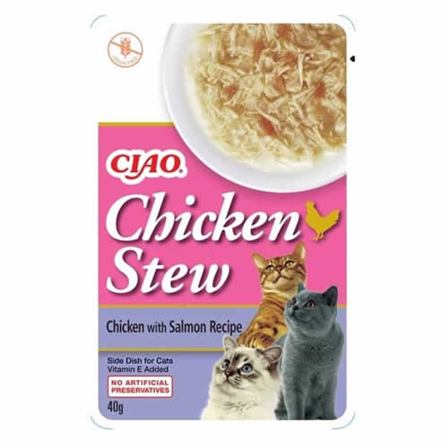 Ciao Chicken Stew Tavuk Güveç ve Somon Balıklı Pate Kedi Konservesi 40gr