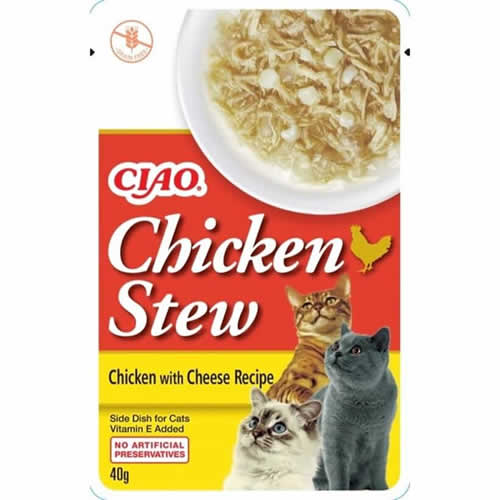 Ciao Chicken Stew Tavuk Güveç ve Peynirli Pate Kedi Konservesi 40gr