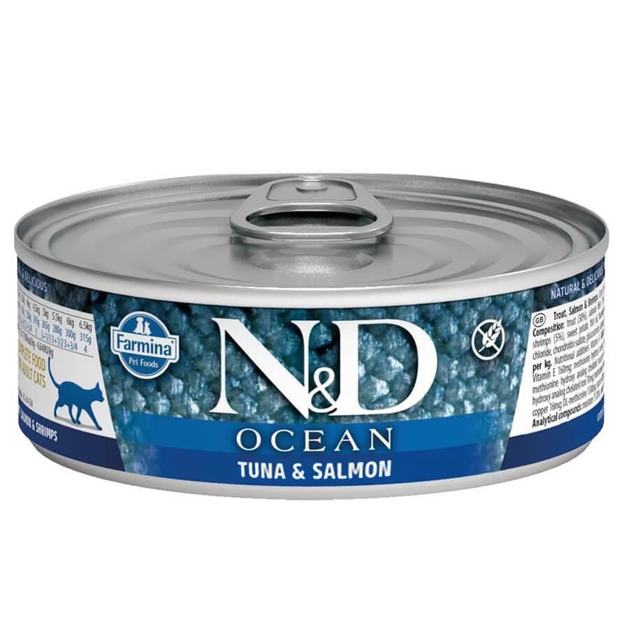ND Cat Ocean Alabalık/Somon/Karidesli Kedi Konservesi 70 Gr