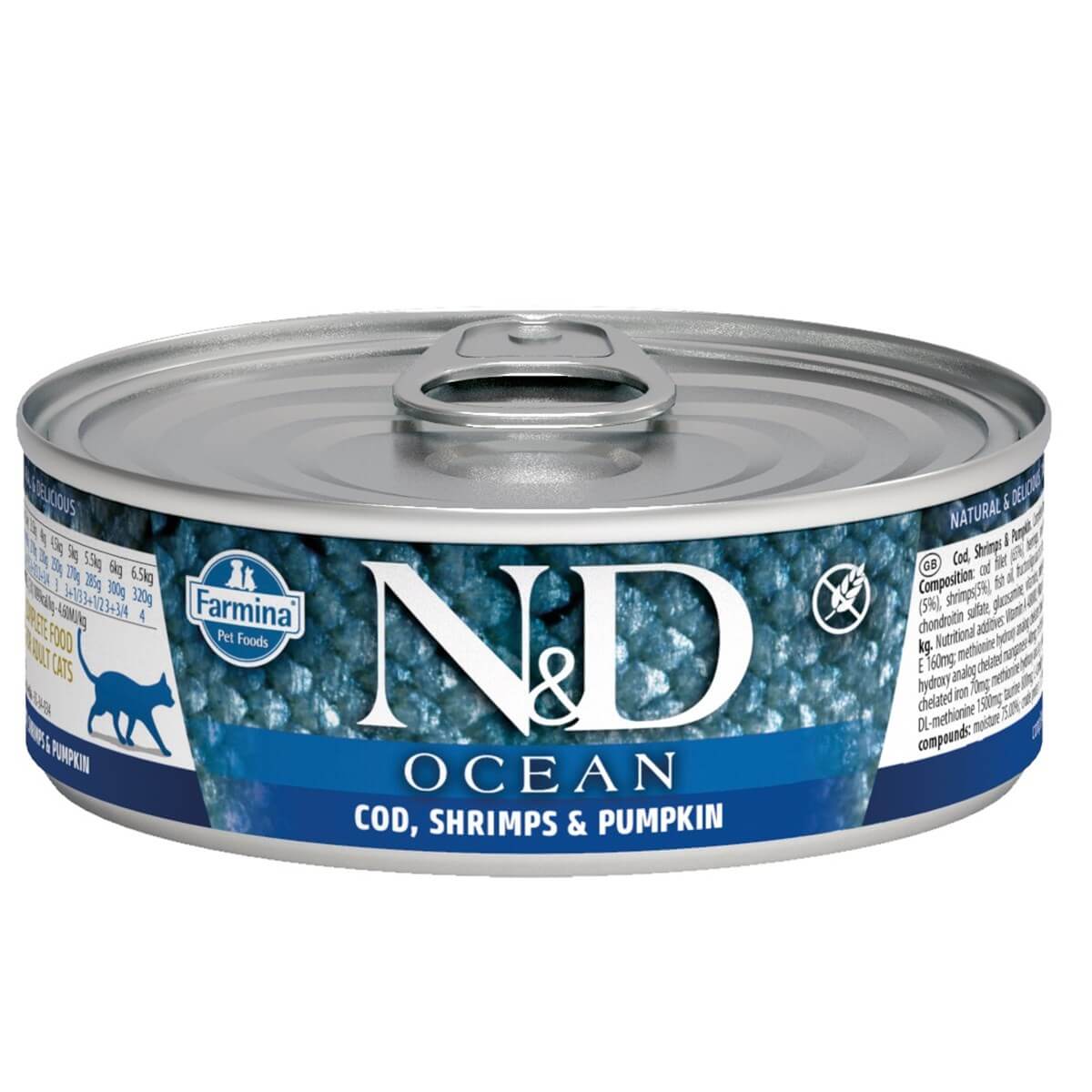 ND Cat Ocean M. Balığı/Karides/Balkabaklı  Yavru Kedi Konserve 70 Gr 
