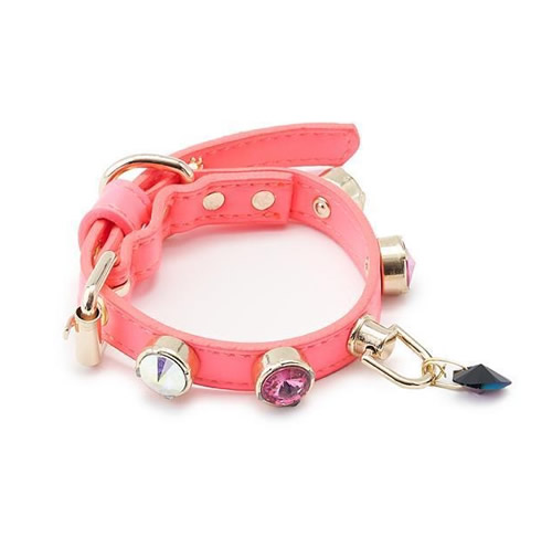 TAİL Swarovski Tasma Neon Pembe XS 21-27cm