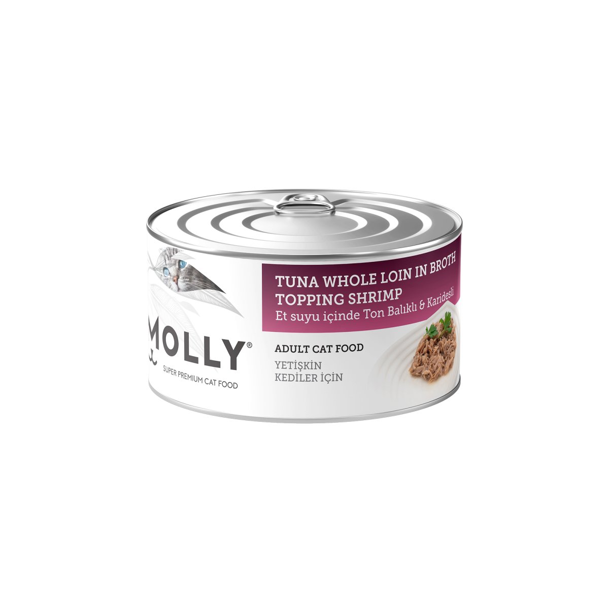 Molly Et Suyu içinde Ton Balıklı Karidesli Kedi Konservesi 85 gr