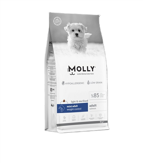 Molly Mini Irk Somonlu Kısırlaştırılmış Köpek Maması 8KG