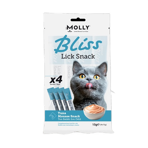 Molly Bliss Kedi Lick Snack Ton Balıklı Sıvı Ödül Maması 4*15 gr