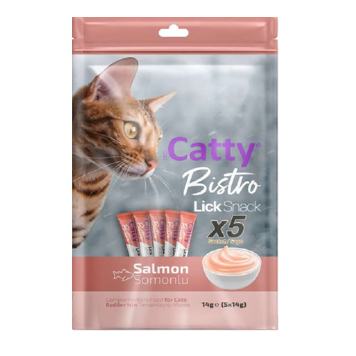 Catty Bistro Somonlu Sıvı Kedi Ödül Maması 5x14 gr