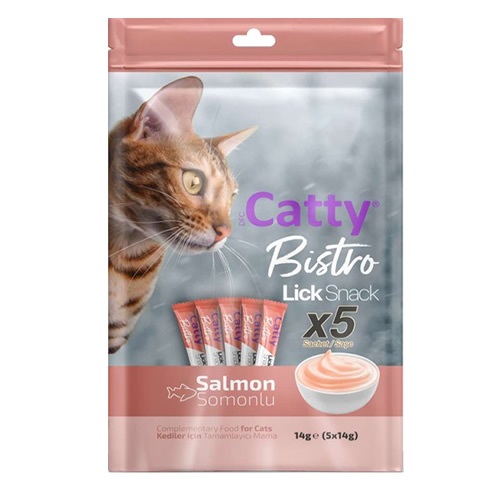 Catty Bistro Tuna  Somonlu Sıvı Kedi Ödül Maması 5x14 gr