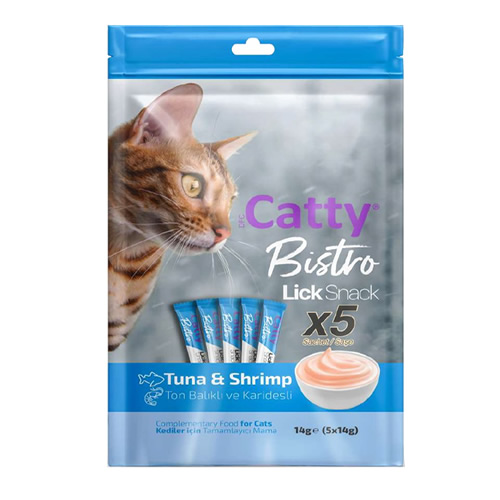Catty Bistro Balıklı Karidesli  Sıvı Kedi Ödül Maması 5x14 gr