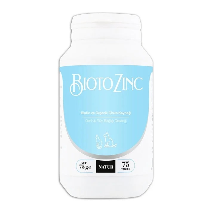 Natur BiotoZinc Biotin Çinko Köpek/Kedi Vitamin Tableti 75 Tablet