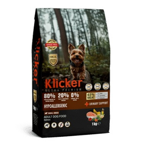 Klicker Hypoallergenic Glutensiz Tahılsız Somonlu Küçük Irk Köpek Maması 1KG