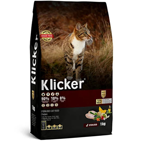 Klicker Glutensiz Tahılsız Tavuklu Kısırlaştırılmış Kedi Maması 1KG